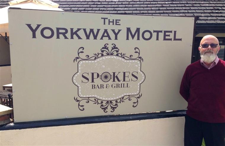 The Yorkway Motel Sign with General Manager